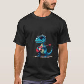 Dinosaur playing guitar T-shirt  Tシャツ (正面)