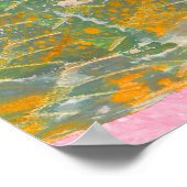 Dinosaur Poster with Butterfly Art Print ポスター (角)