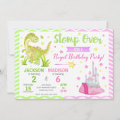 Dinosaur & Princess Joint Birthday Invitation 招待状 (正面)