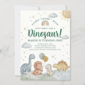 Dinosaur Rawr Chomp Rawr 1st Birthday Party Boy  招待状 (正面)