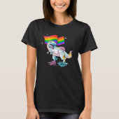 Dinosaur Rawr Pride Parade Gay & Lesbian Rainbow F Tシャツ (正面)