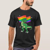 Dinosaur Rawr Pride Parade Gay & Lesbian Rainbow F Tシャツ (正面)