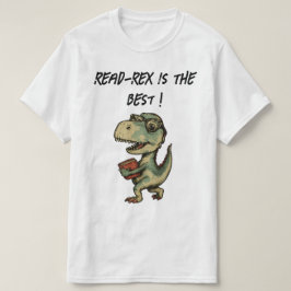 dinosaur, reading, book lover, cute nerdy  tシャツ