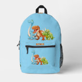 Dinosaur Reptiles Blue School Backpack 15 プリントバックパック (正面)