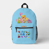 Dinosaur Reptiles Blue School Backpack 27 プリントバックパック (正面)