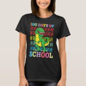 Dinosaur Rex Happy 100th Day Of School Dino Kids 1 Tシャツ (正面)