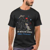 Dinosaur Rex Love Needs No Words Autism Awareness  Tシャツ (正面)