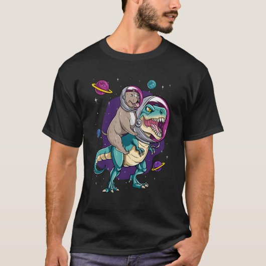 Dinosaur Rex Space Planets Sparkles Tシャツ (正面)