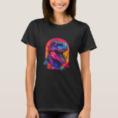 Dinosaur Rex Synthwave Vaporwave Retro 80s Chillwa Tシャツ (正面)
