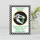 Dinosaur Roar Kids Birthday Party Invitation 招待状 (スタンド正面)