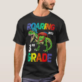 Dinosaur Roaring into 2nd Grade Back To School Sec Tシャツ (正面)