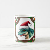 Dinosaur Santa  Hat Art  コーヒーマグカップ (中央)