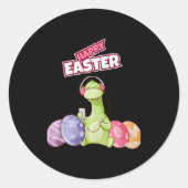 Dinosaur Say Happy Easter Premium Tri-blend  ラウンドシール (正面)