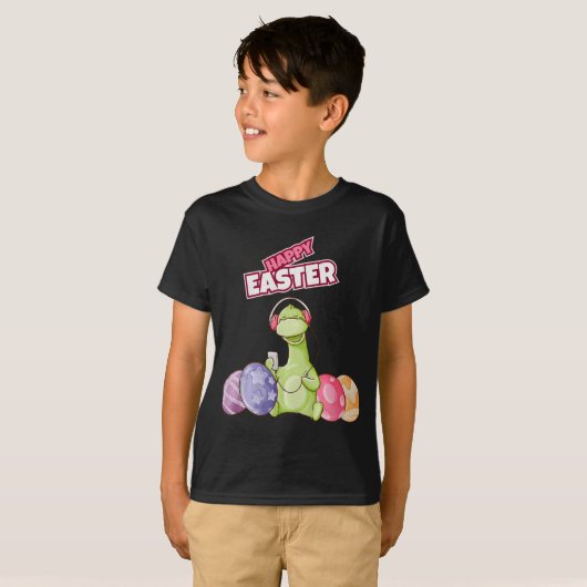 Dinosaur Say Happy Easter Premium Tri-blend Tシャツ (正面フル)