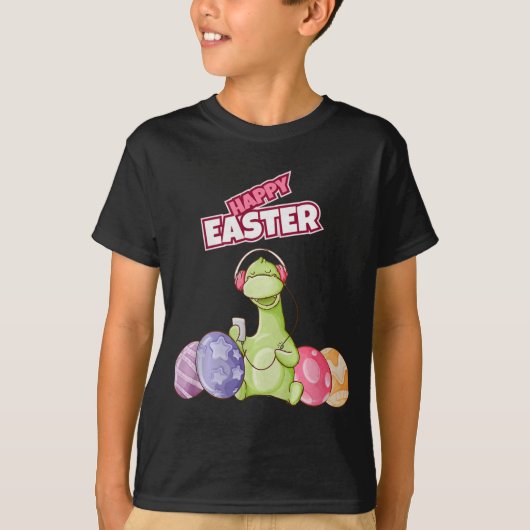 Dinosaur Say Happy Easter Premium Tri-blend  Tシャツ (正面)