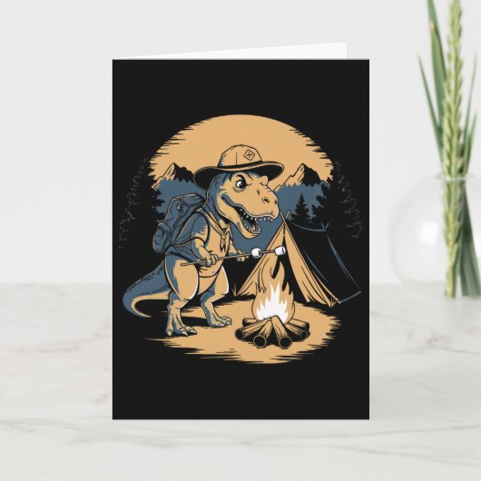 Dinosaur Scouting Camping For Kids Boys Girls  カード (正面)