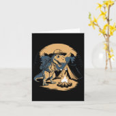 Dinosaur Scouting Camping For Kids Boys Girls  カード (黄色い花)