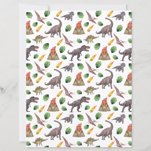Dinosaur Scrapbook Paper (裏面)