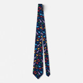 Dinosaur seven species silhouette pattern neck tie ネクタイ (正面)