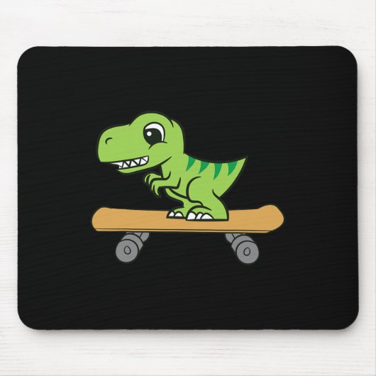 Dinosaur Skateboarding Cute Skateboard Dinosaur  マウスパッド (正面)