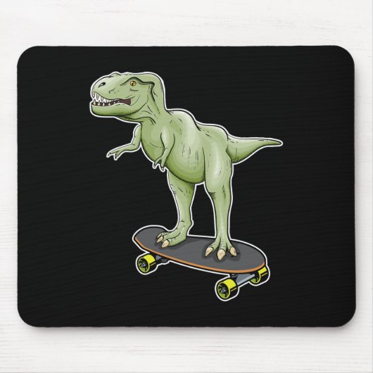Dinosaur Skateboarding T-rex Dino Dinosaur  マウスパッド (正面)