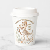 Dinosaur Skeleton Paleontologist Boy 4th Birthday 紙コップ (正面)