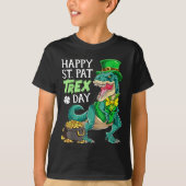 Dinosaur St Patricks Day Happy St Pat Trex T Rex B Tシャツ (正面)