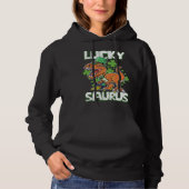 Dinosaur St Patrick's Day LUCKY SAURUS T Rex LUCKY パーカ (正面)