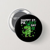 Dinosaur St Patricks Day Lucky Shamrock Irish Boys 缶バッジ (正面&裏面)