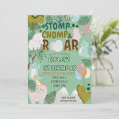 Dinosaur stomp chomp and roar birthday invitation  (スタンド正面)