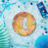 Dinosaur Stomp Chomp Rawr 1st birthday party ペーパープレート (パーティー)