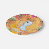 Dinosaur Stomp Chomp Rawr 1st birthday party ペーパープレート (アングル)