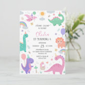 Dinosaur Stomp Chomp Roar Birthday Party 招待状 (スタンド正面)