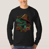 Dinosaur Sugar Skull With Sombrero Mexican Cinco d Tシャツ (正面)