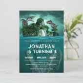 Dinosaur T rex Birthday Theme Party 招待状 (スタンド正面)