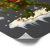 Dinosaur T Rex Christmas Santa Boys Men Girls Xmas ポスター (角)