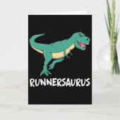 Dinosaur T-rex Dino Funny Exercise Cardio Running  カード (正面)