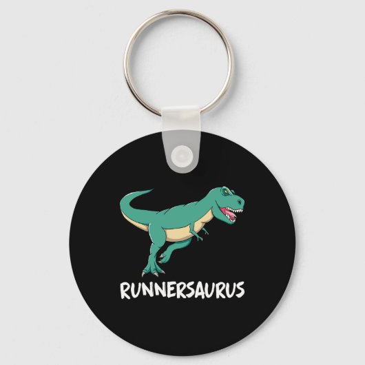 Dinosaur T-rex Dino Funny Exercise Cardio Running  キーホルダー (正面)