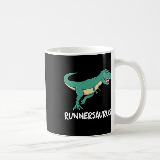Dinosaur T-rex Dino Funny Exercise Cardio Running  コーヒーマグカップ (右)