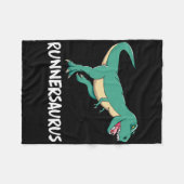 Dinosaur T-rex Dino Funny Exercise Cardio Running  フリースブランケット (正面(横))