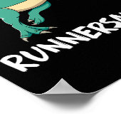 Dinosaur T-rex Dino Funny Exercise Cardio Running  ポスター (角)