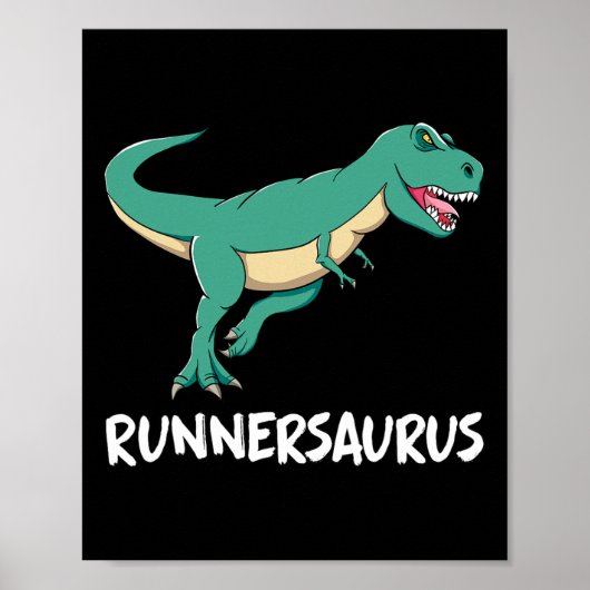 Dinosaur T-rex Dino Funny Exercise Cardio Running  ポスター (正面)