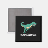 Dinosaur T-rex Dino Funny Exercise Cardio Running  マグネット (正面/裏面)