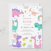 Dinosaur T-Rex Dino Party Kids Birthday Invitation 招待状 (正面)