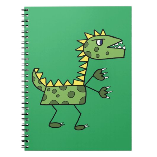 dinosaur t-rex drawing cartoon ノートブック (正面)
