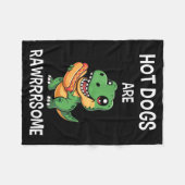 Dinosaur T Rex Hot Dog Shirt Funny Hot Dogs Are Ra フリースブランケット (正面(横))
