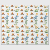 Dinosaur T-rex Name Age Wrapping Paper ラッピングペーパー (フラット)