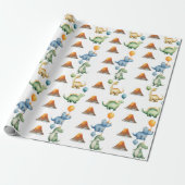 Dinosaur T-rex Name Age Wrapping Paper ラッピングペーパー (アンロールド)