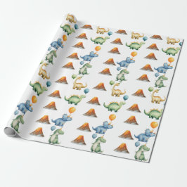 Dinosaur T-rex Name Age Wrapping Paper ラッピングペーパー