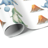 Dinosaur T-rex Name Age Wrapping Paper ラッピングペーパー (ロールコーナー)